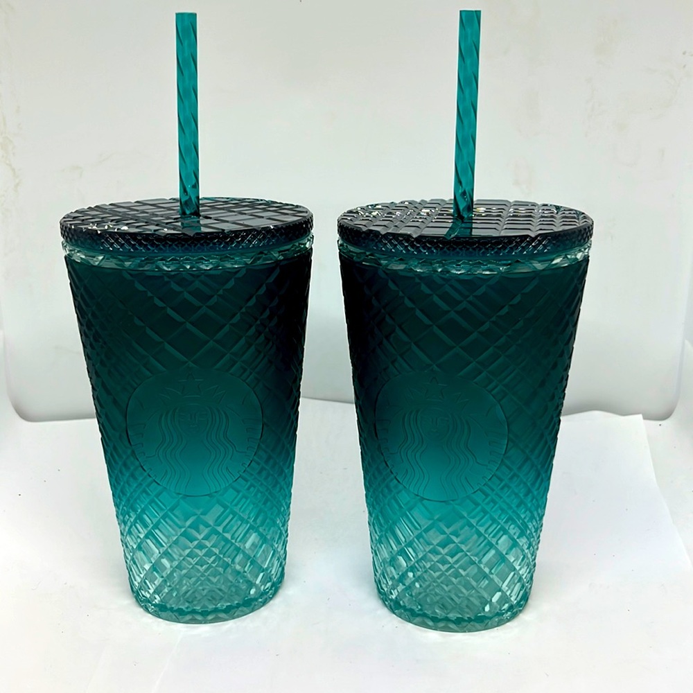 Starbucks Teal Tumbler Set with Straws